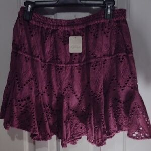 Free People Purple Mini Skirt